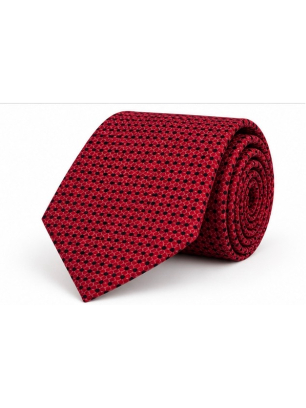 Ermenegildo Zegna Tie Red Black Geometric Pattern Italy Silk NWT Luxury